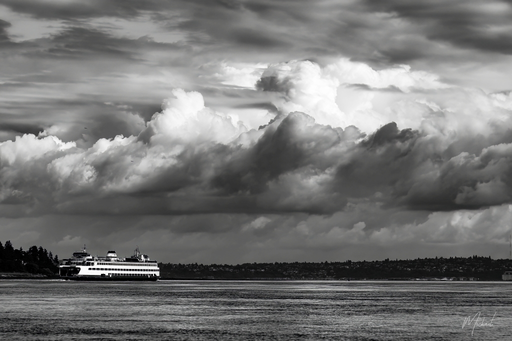 The Walla Walla on it's way to Seattle from Bremerton. If you look closely there are 2 planes above the ferry.